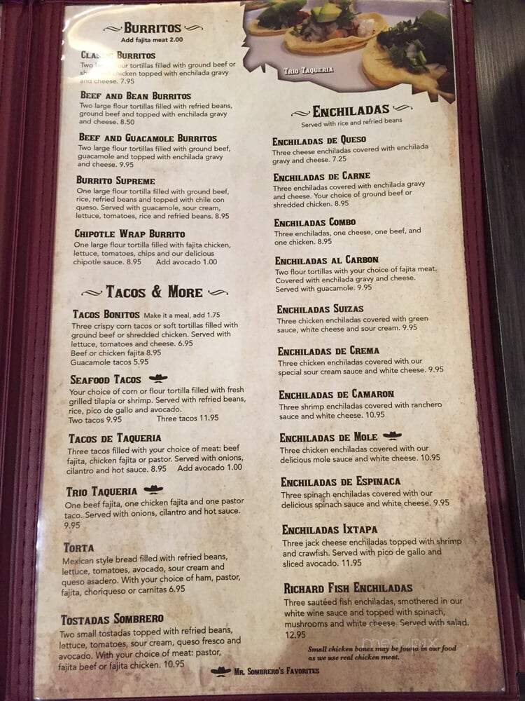 Mr. Sombrero - League City, TX menu_pic