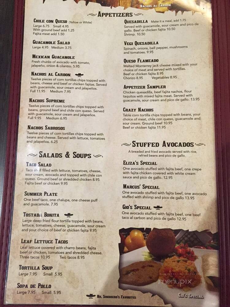 Mr. Sombrero - League City, TX menu_pic