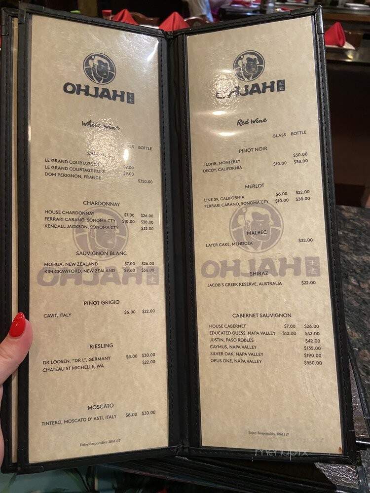 Ohjah Japanese Steakhouse - Henderson, NV menu_pic