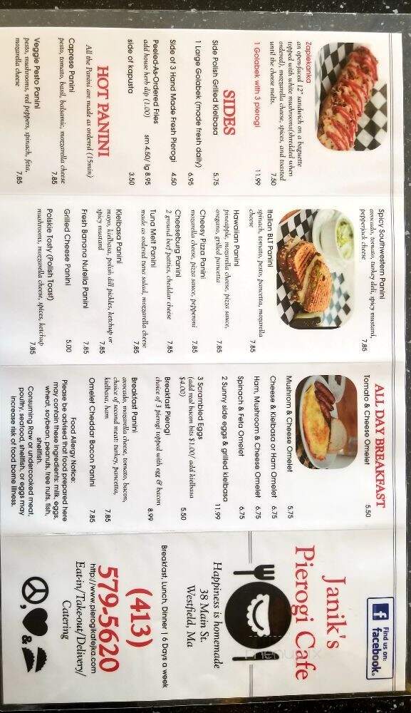 Perogie Cafe - Westfield, MA menu_pic