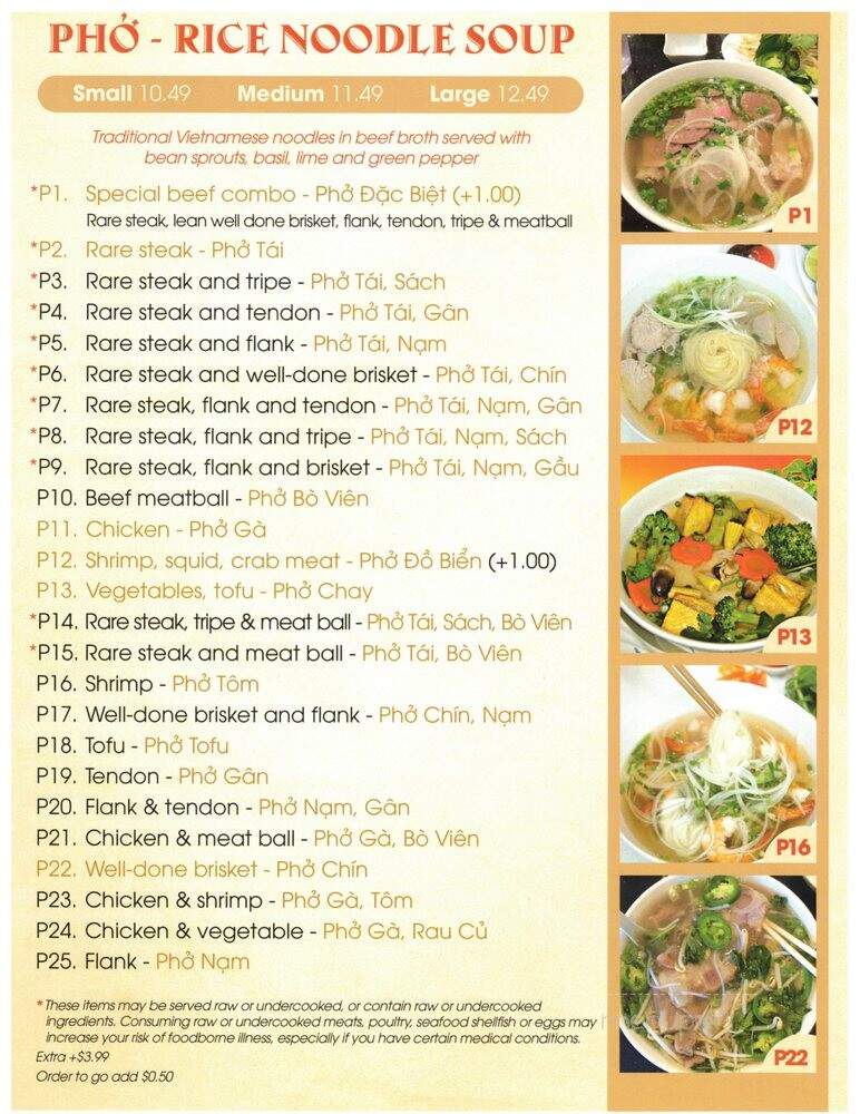 Pho 63 - Denver, CO menu_pic