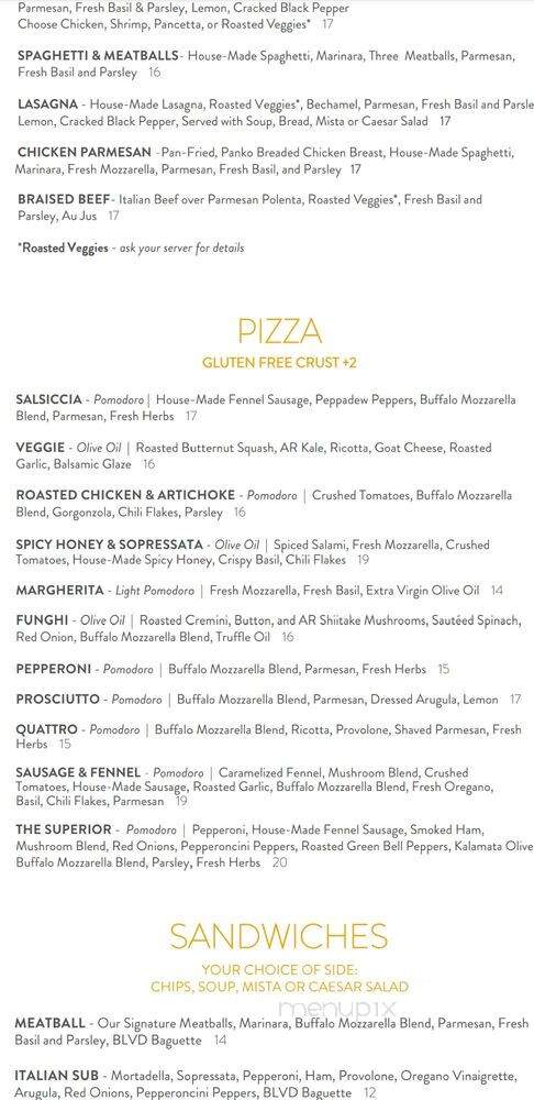 Raduno - Little Rock, AR menu_pic