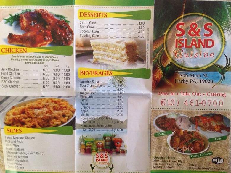 S & S Island Cuisine - Darby, PA menu_pic