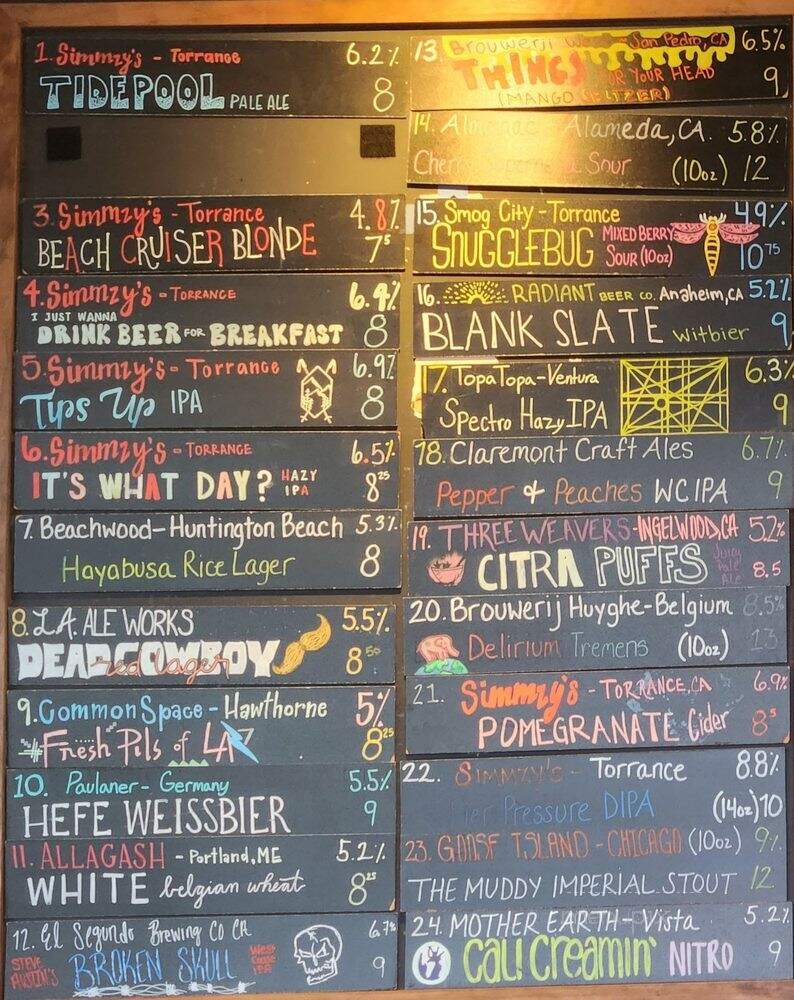 Simmzy's - Huntington Beach, CA menu_pic