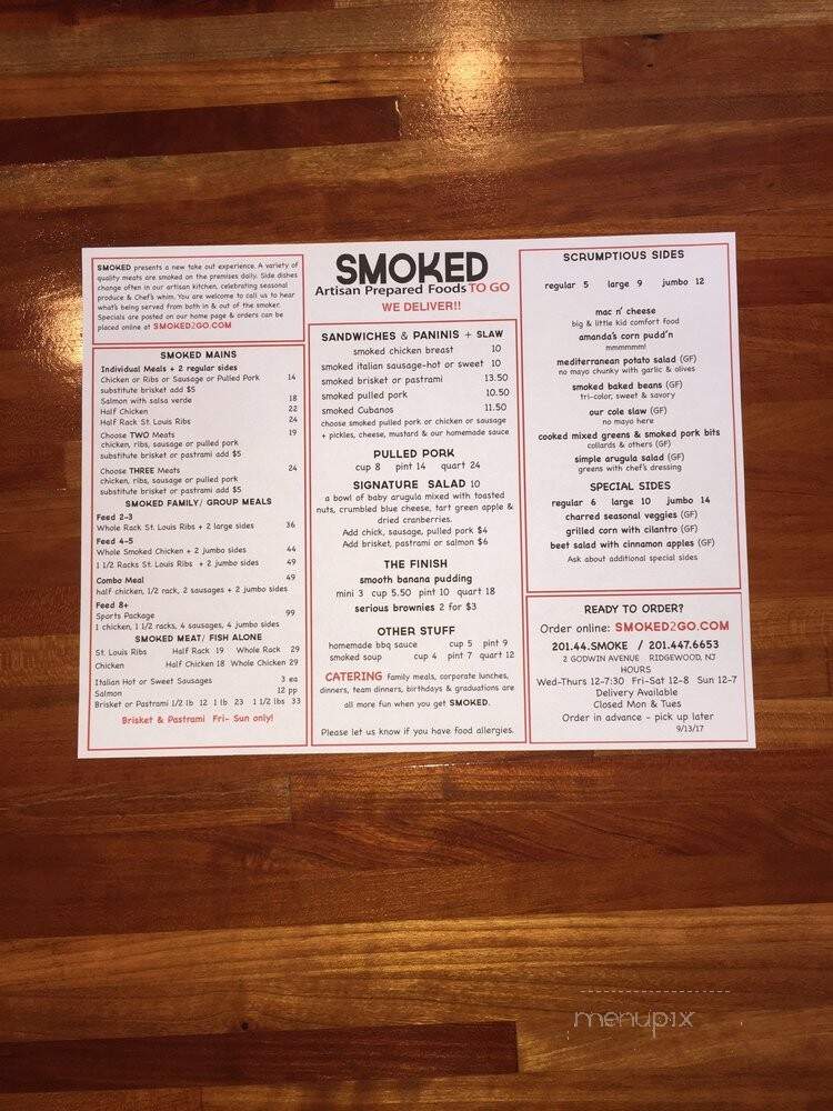 Smoked - Ridgewood, NJ menu_pic