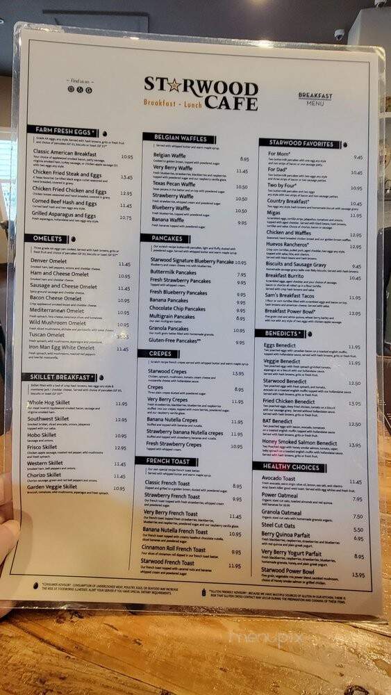 Starwood Cafe - McKinney, TX menu_pic