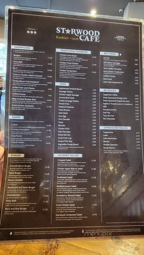Starwood Cafe - McKinney, TX menu_pic