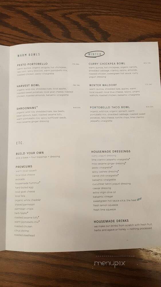 sweetgreen - Baltimore, MD menu_pic