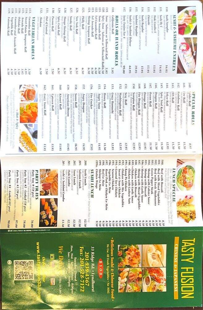 Tasty Fusion - Lyndhurst, NJ menu_pic