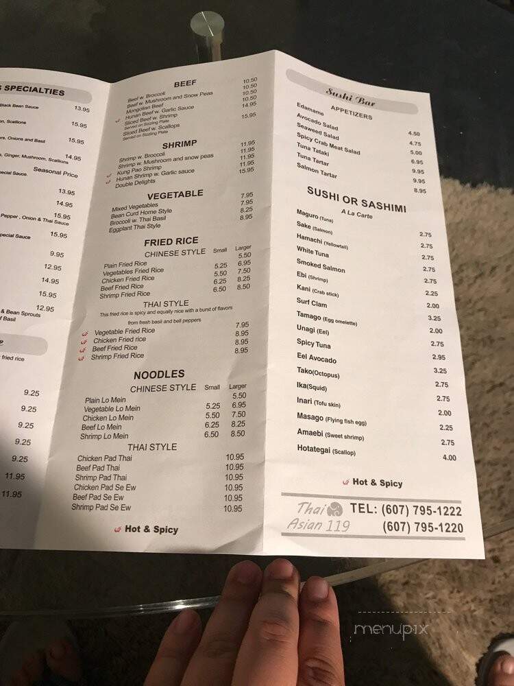 Thai Asian 119 - Horseheads, NY menu_pic