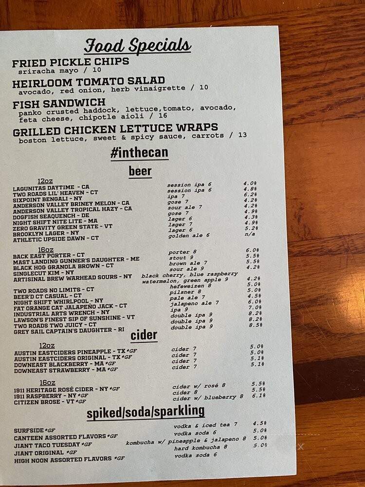 The Blind Rhino - South Norwalk, CT menu_pic