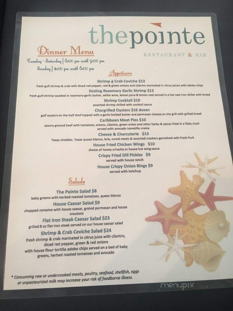 The Pointe - Galveston, TX menu_pic