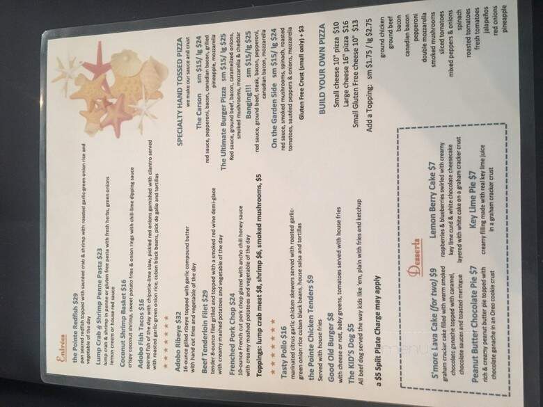 The Pointe - Galveston, TX menu_pic