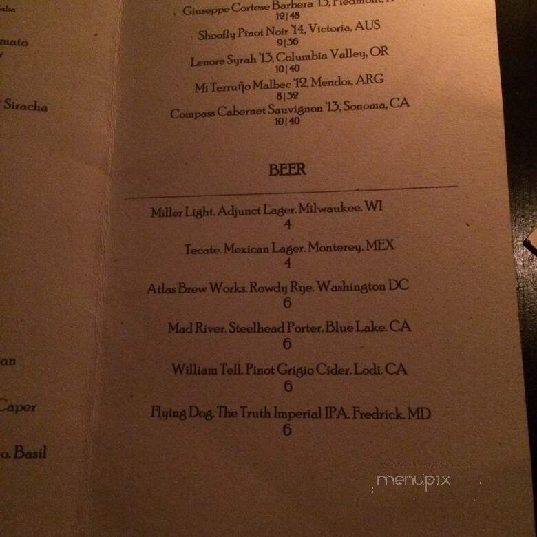 Twisted Horn - Washington, DC menu_pic