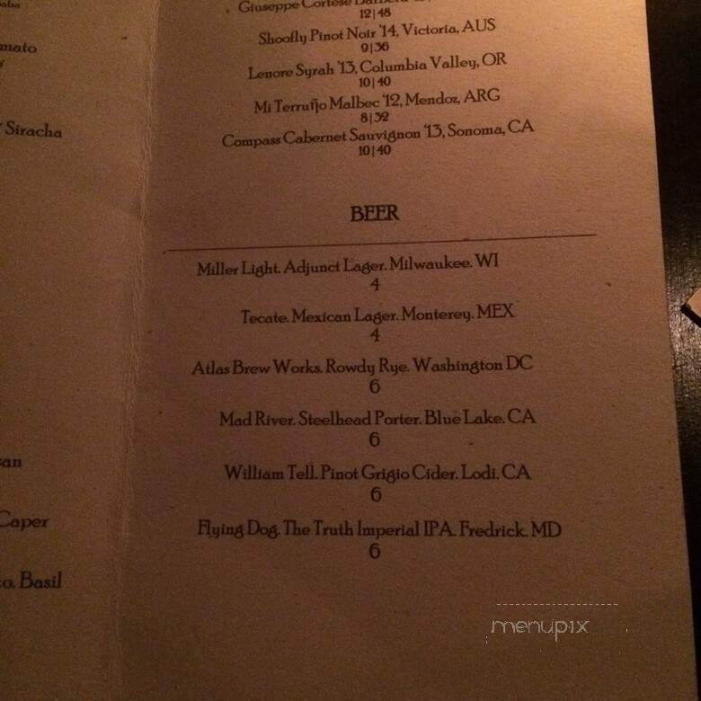 Twisted Horn - Washington, DC menu_pic