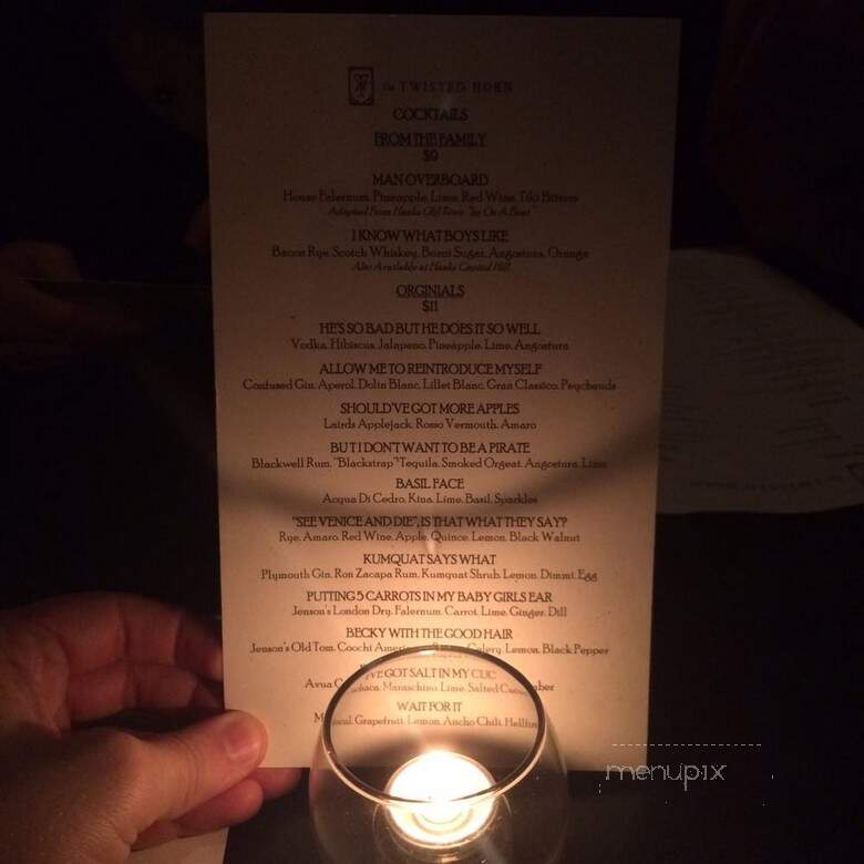 Twisted Horn - Washington, DC menu_pic