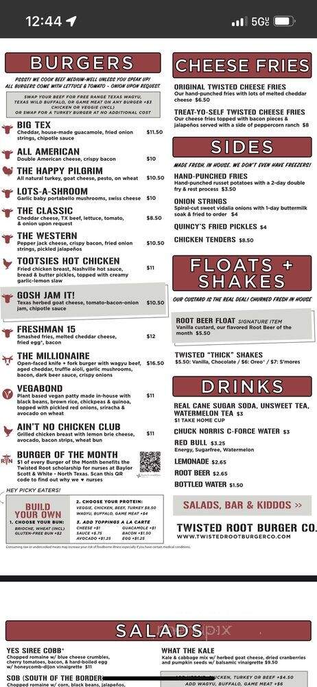 Twisted Root Burger - Waco, TX menu_pic