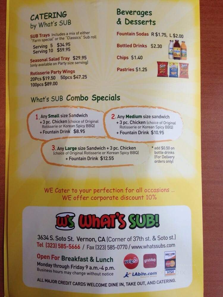 What's Sub - Vernon, CA menu_pic