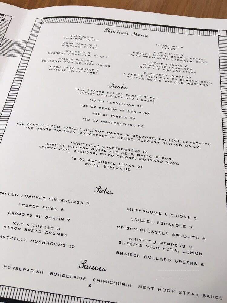 Whitfield - Pittsburgh, PA menu_pic