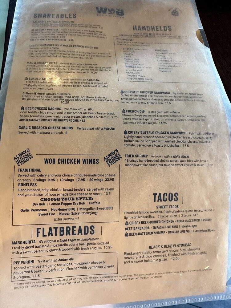 World Of Beer - Middleton, WI menu_pic