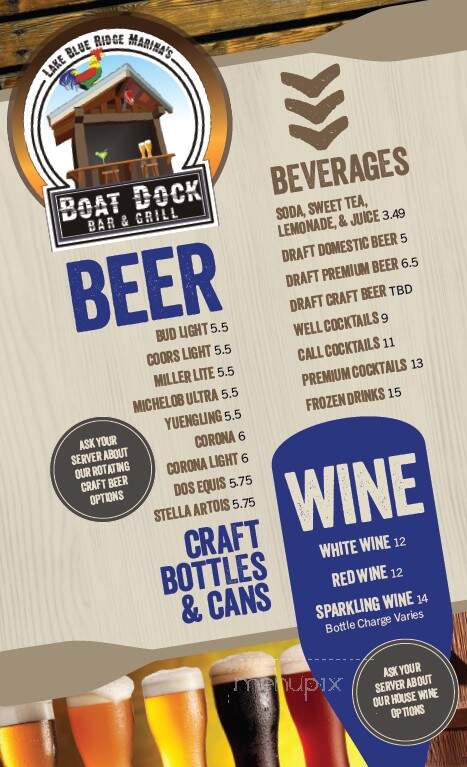 Lake Blue Ridge Marina - Blue Ridge, GA menu_pic