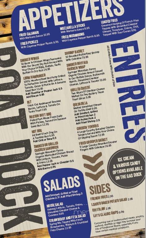 Lake Blue Ridge Marina - Blue Ridge, GA menu_pic
