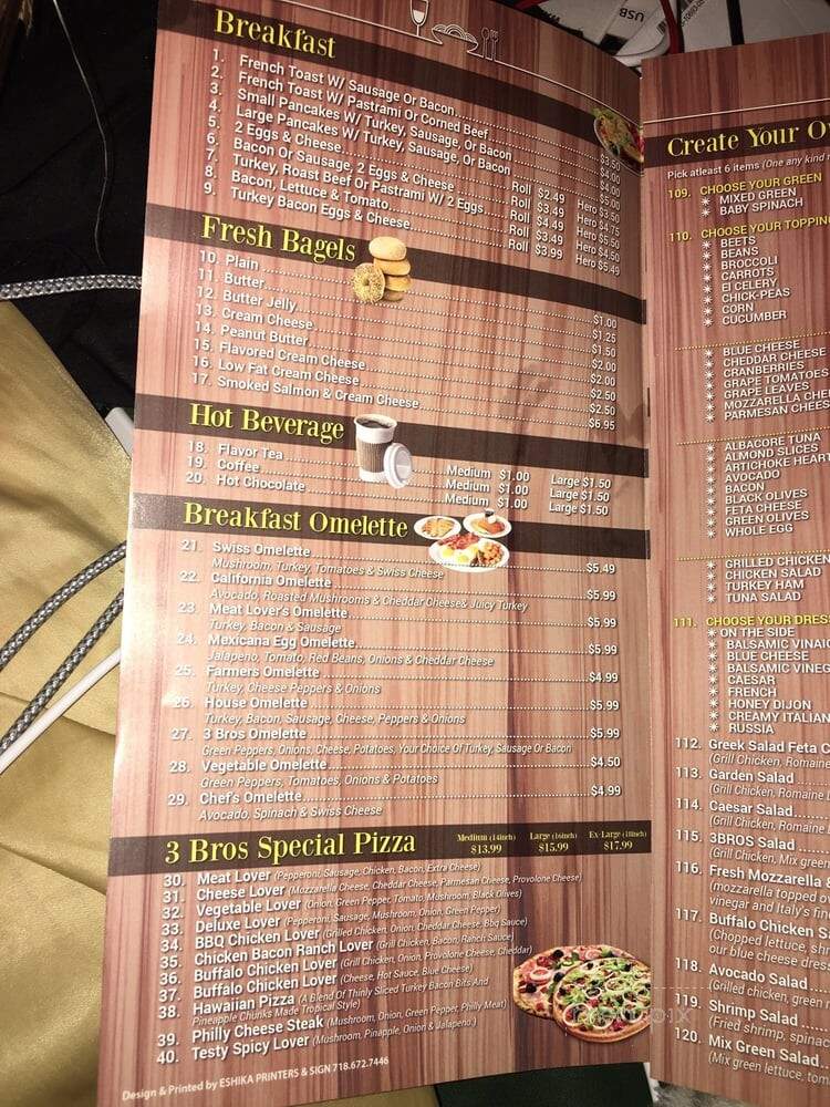 3 Bros Pizza - Astoria, NY menu_pic