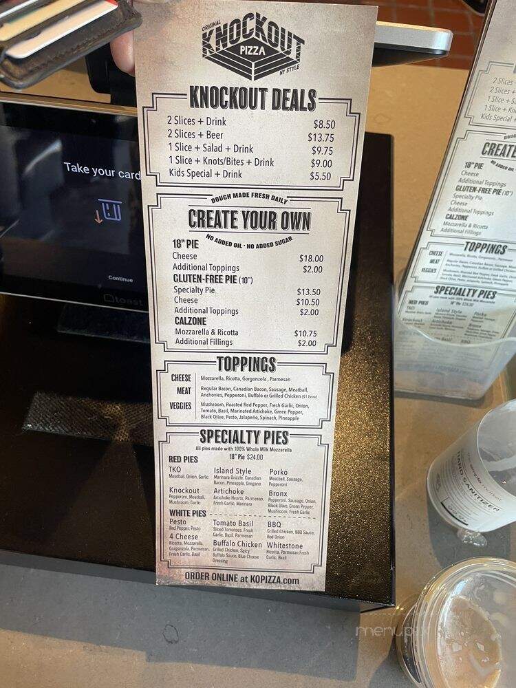 Knockout Pizza - Oceanside, CA menu_pic
