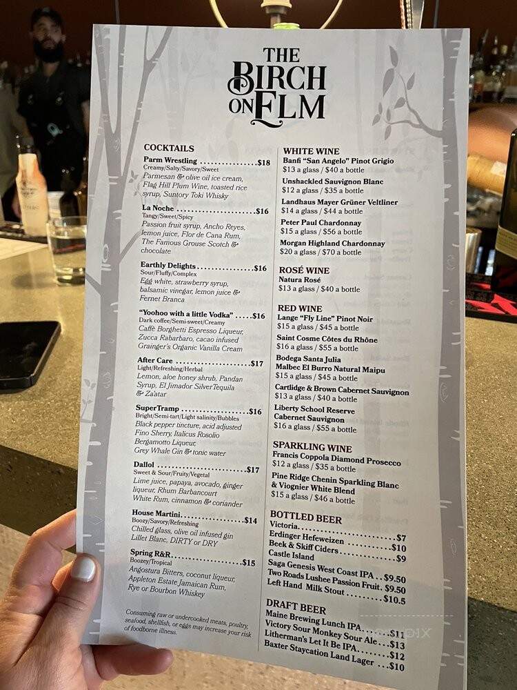 The Birch on Elm - Manchester, NH menu_pic
