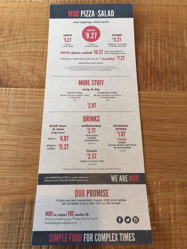 MOD Pizza - Fairfax, VA menu_pic