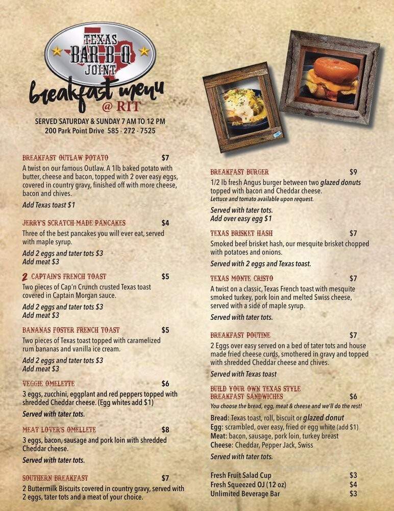 Texas Bar-B-Q Joint - Rochester, NY menu_pic