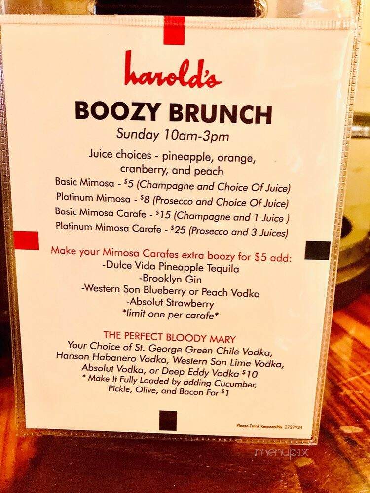 Harold's Tap Room - Houston, TX menu_pic