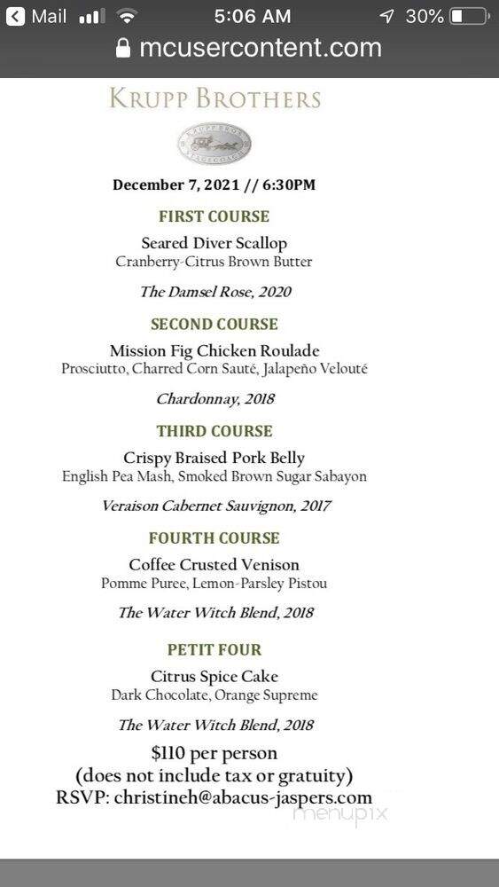 Jasper's Richardson - Richardson, TX menu_pic