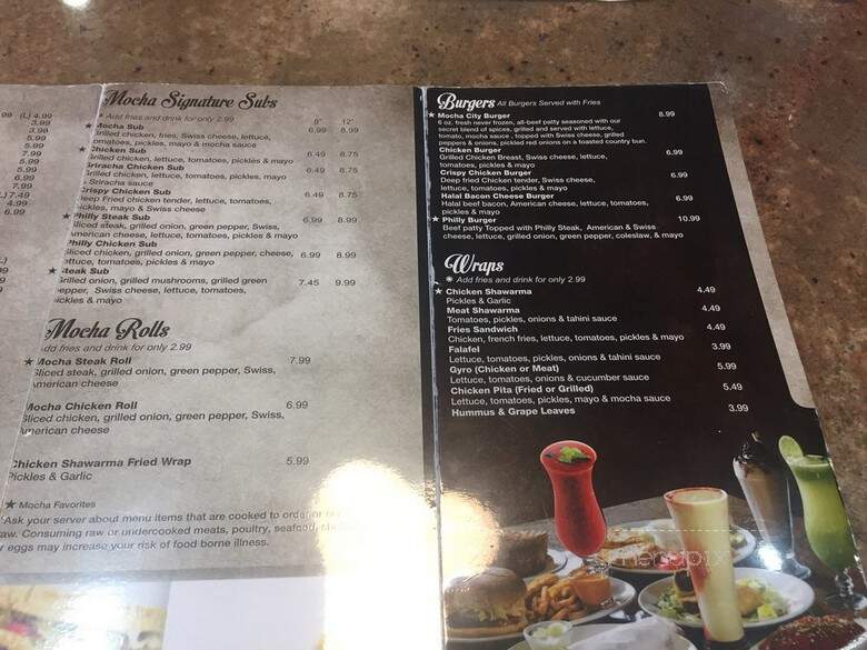Mocha Cafe - Dearborn, MI menu_pic
