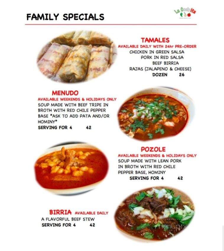 La Cocinita - Baldwin Park, CA menu_pic