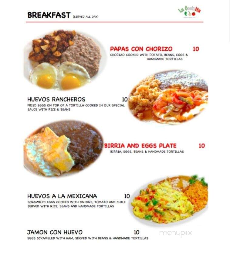 La Cocinita - Baldwin Park, CA menu_pic
