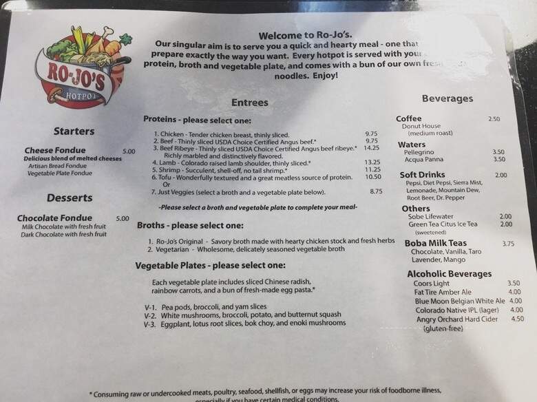 Ro-Jo's Hotpot - Denver, CO menu_pic