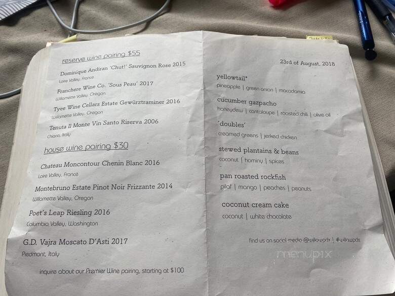 Willow - Portland, OR menu_pic