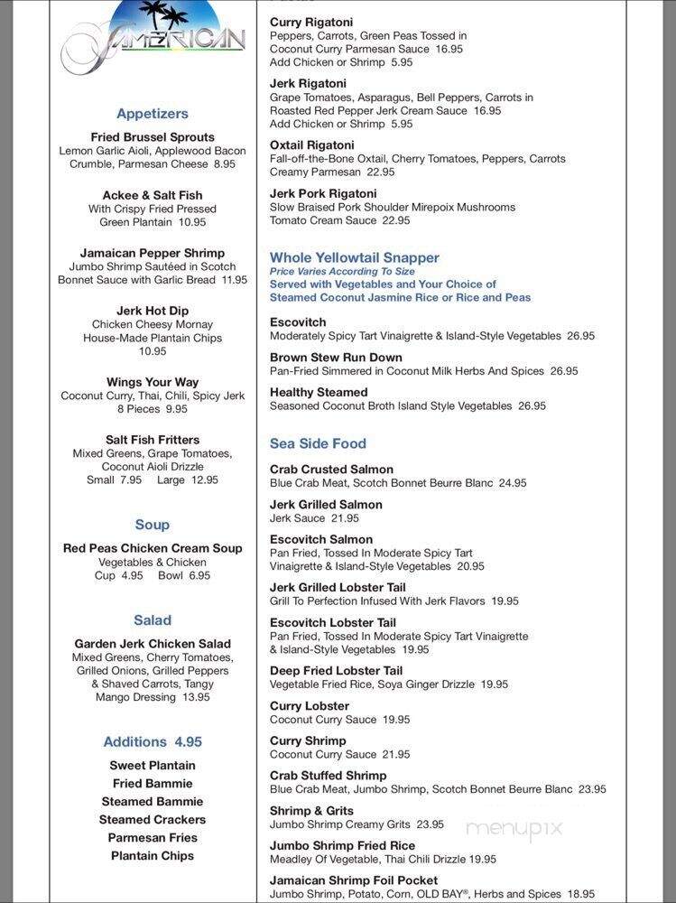 Jamerican Cuisine - Boynton Beach, FL menu_pic