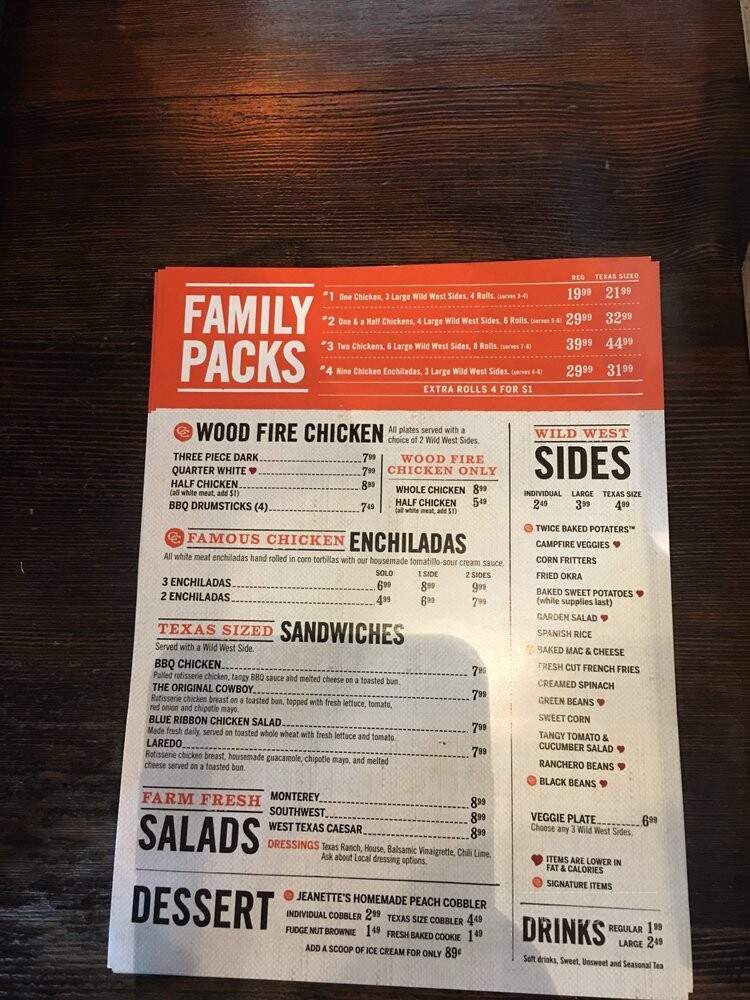 Cowboy Chicken - Wylie, TX menu_pic