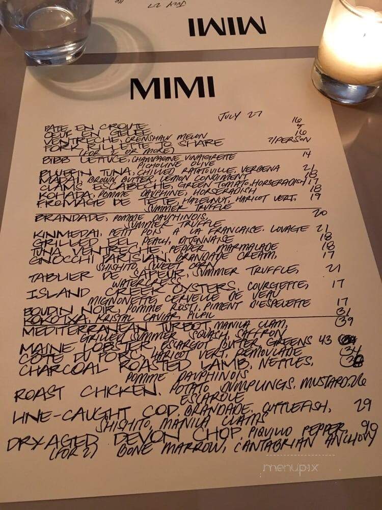 MIMI - New York, NY menu_pic