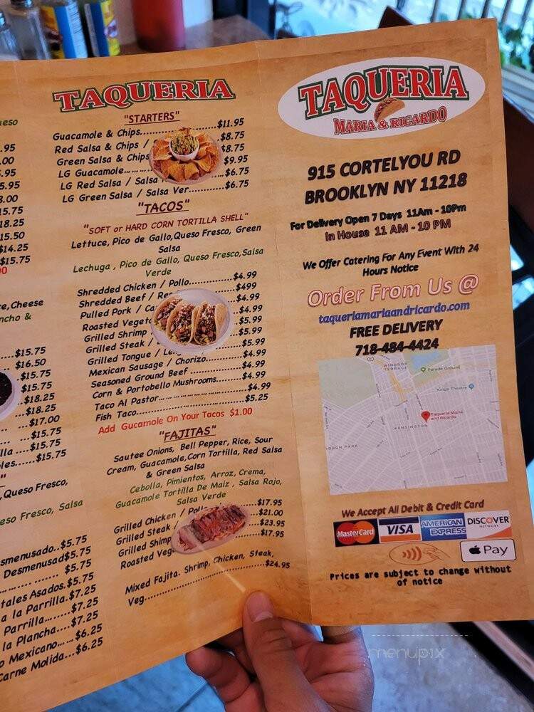 Taqueria Maria & Ricardo - Brooklyn, NY menu_pic