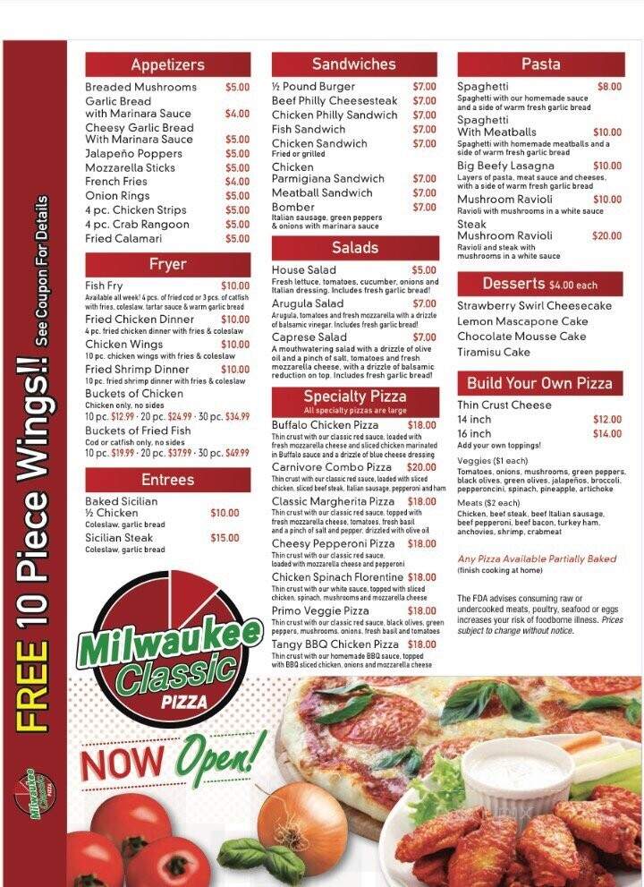 Milwaukee Classic Pizza - Milwaukee, WI