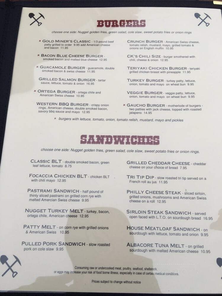 The Nugget Bar & Grill - Carpinteria, CA menu_pic