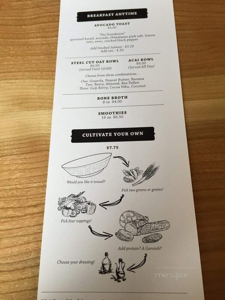 Cultivate - Chagrin Falls, OH menu_pic
