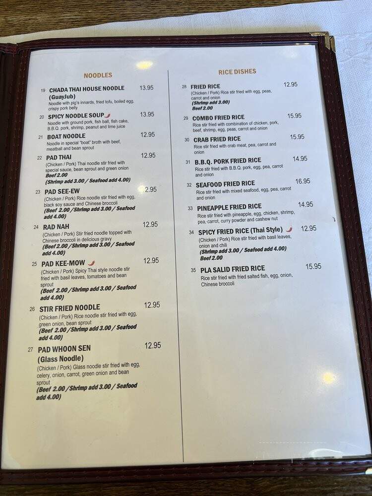 Chada Thai - Garden Grove, CA menu_pic