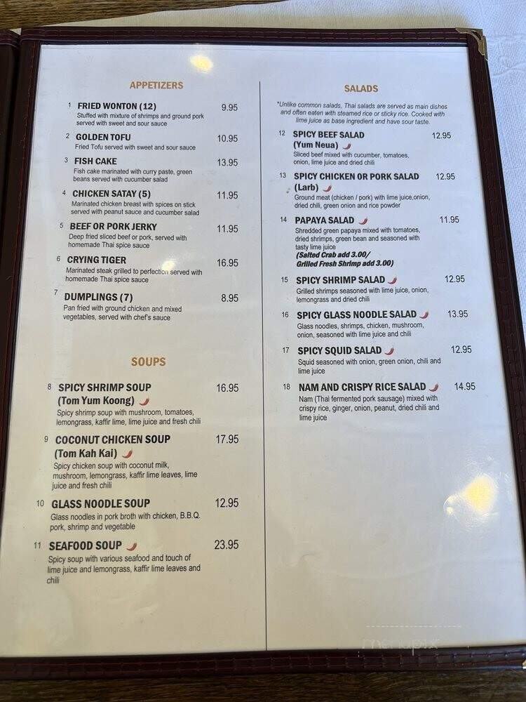 Chada Thai - Garden Grove, CA menu_pic
