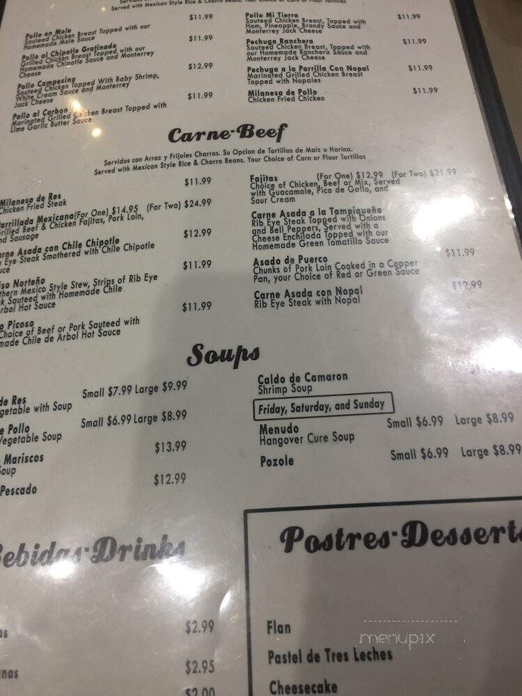 Los Rancheros - Dallas, TX menu_pic