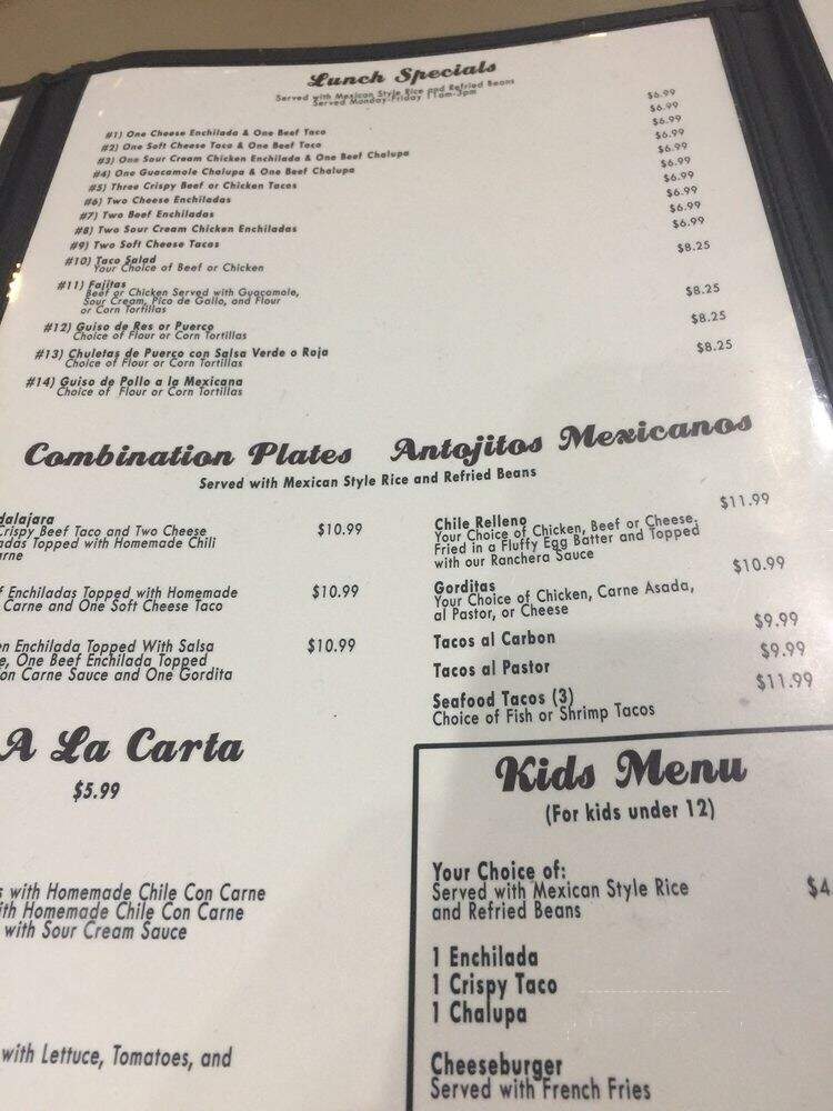 Los Rancheros - Dallas, TX menu_pic