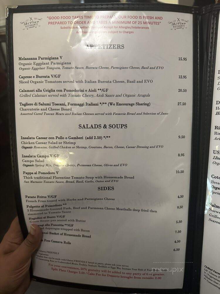 DiVino Ristorante Italiano - North Augusta, SC menu_pic